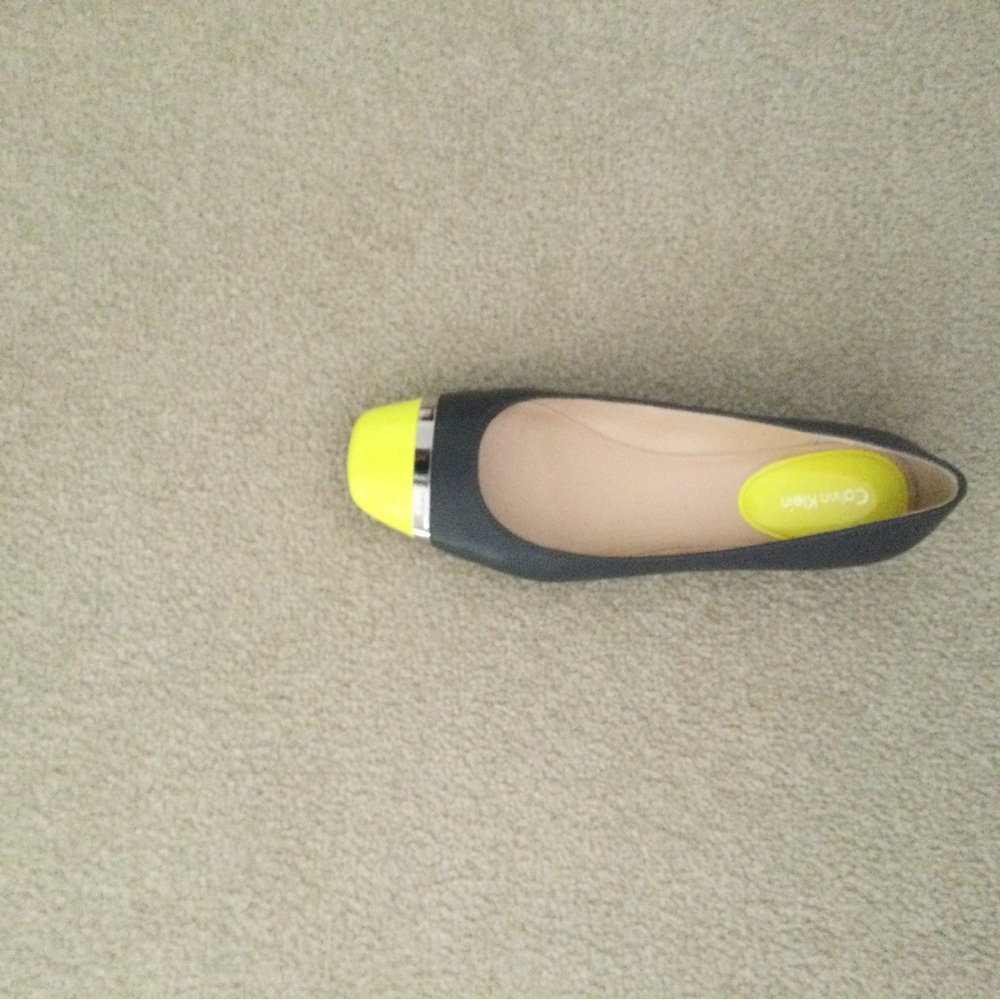 Calvin Klein Black and Yellow Flats